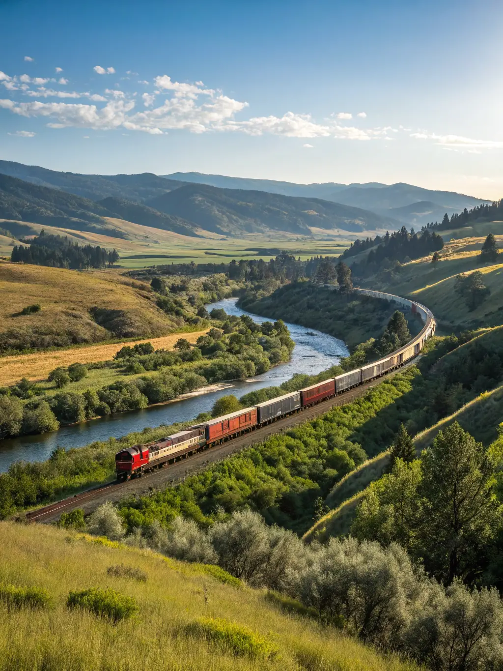 A visually stunning scene from 'Enigma Express', depicting a train speeding through a mysterious landscape, highlighting the game's unique blend of puzzle-solving and thrilling narrative, ideal for Wending Entertainment's featured games.